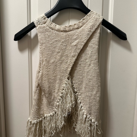 Astr Cream Knit Fringe Tank Top - Picture 4 of 4